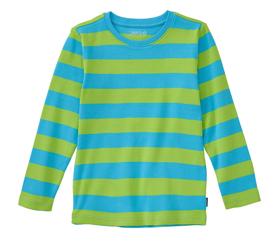Das JAKO-O Streifenshirt ist türkis-grün.