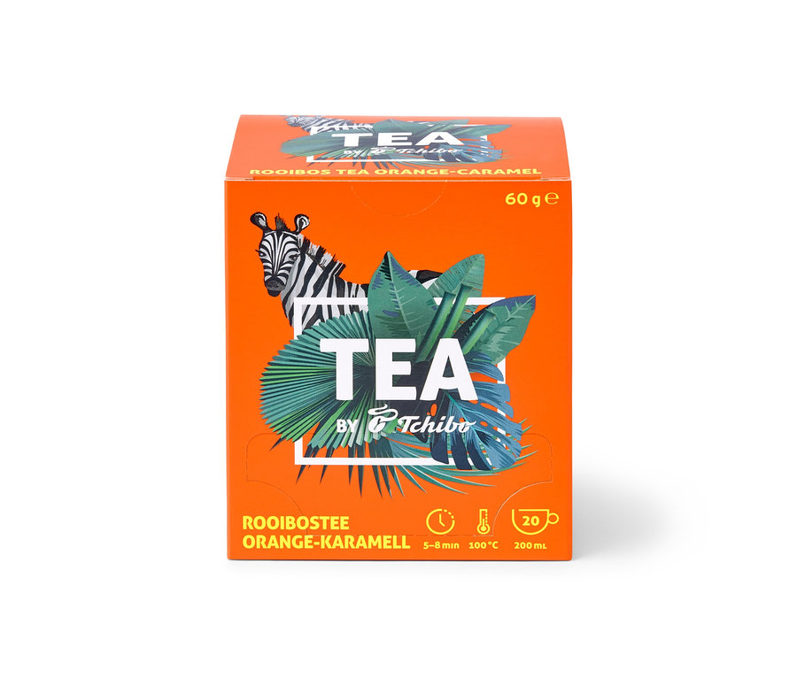 TEA by Tchibo Rooibos Orange-Karamell - 8x 20 Teebeutel Packung.