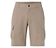 Nahaufnahme von beigen Cargo-Shorts.