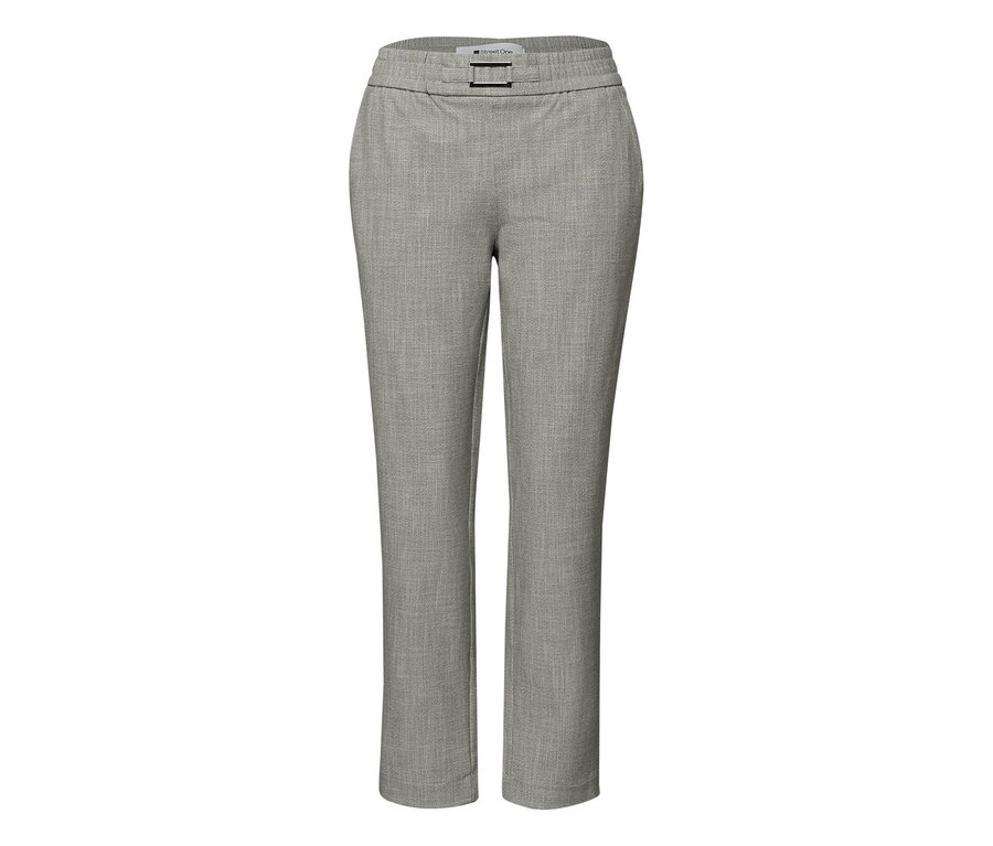 Graue Street One Joggpants mit Gürtelschlaufen und Schnalle.