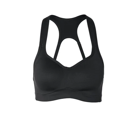 Schwarzer Sport-BH im Racerback-Design.