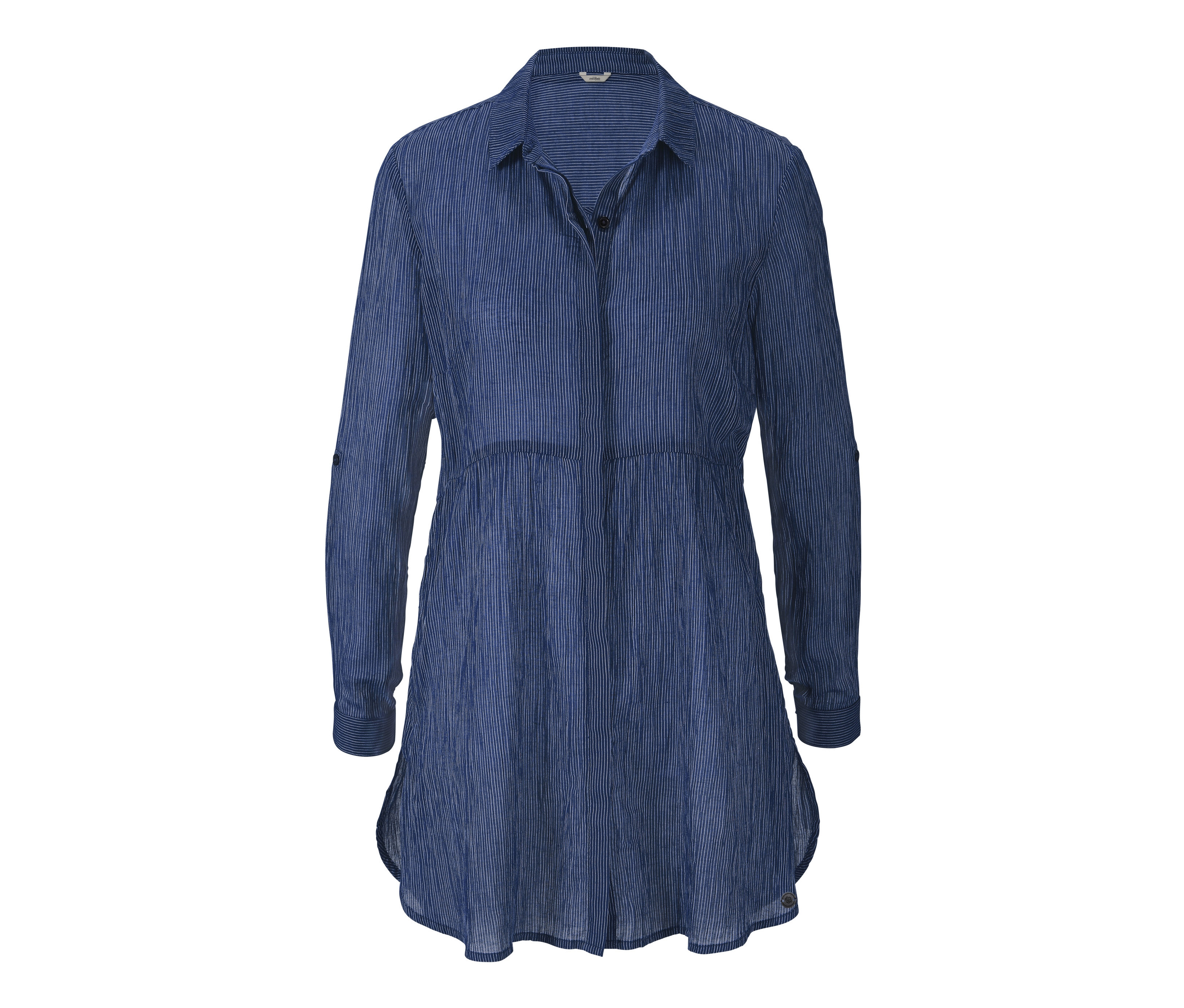 Gestreifte Longbluse mit langen Ärmeln.