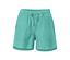 Mintfarbene Sweatshorts.