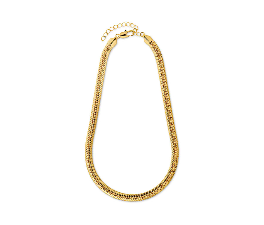 Goldene Kette flache Schlange auf weißem Hintergrund.