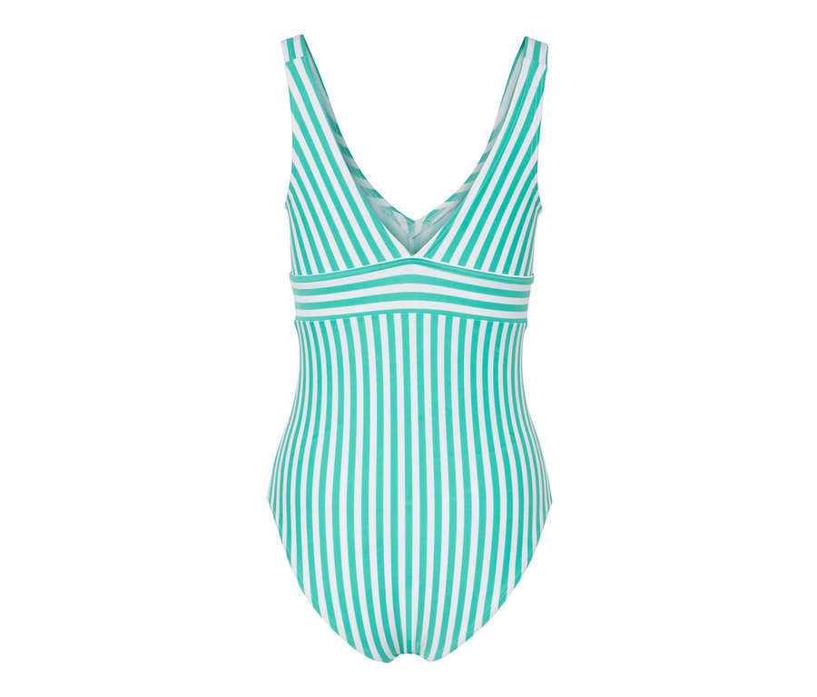 Gestreifter Badeanzug.