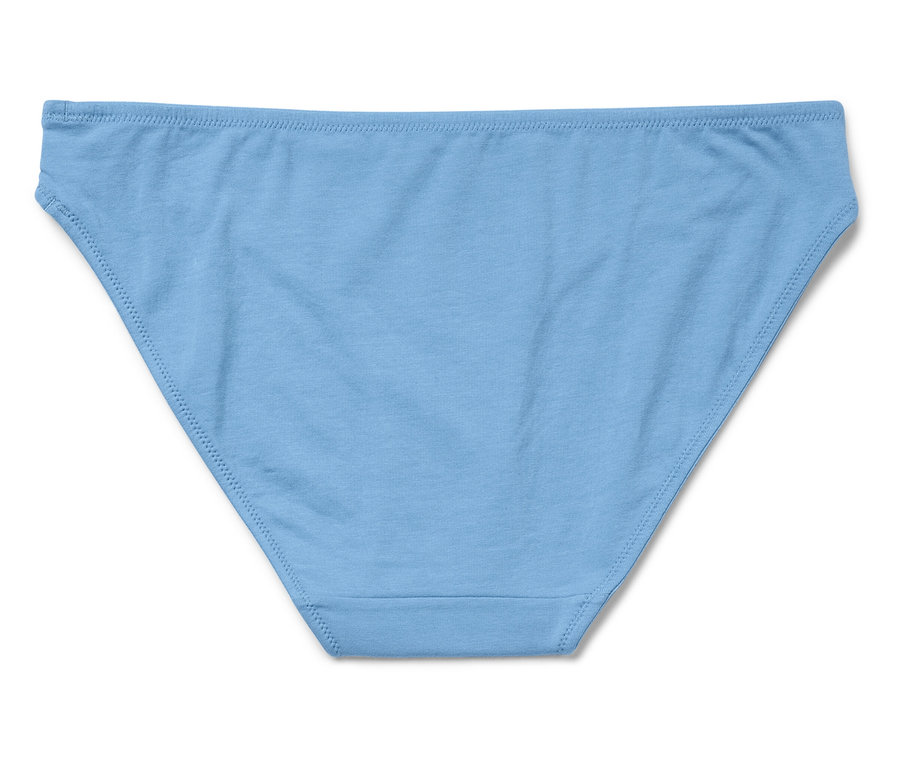 Hellblaue Unterhose auf weißem Hintergrund.