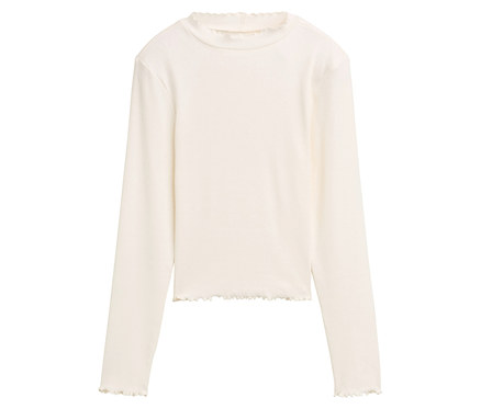 Tom Tailor Kinder-Ripp-Langarmshirt, cremeweiss