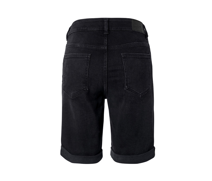 Detailansicht von hinten der Bermuda Jeans ‒ Fit »Lea«, black denim.