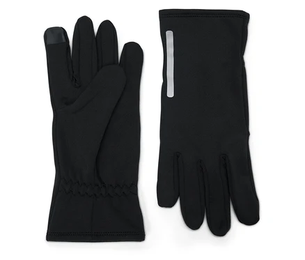 Zwei schwarze Handschuhe liegen auf einem weißen Hintergrund.
