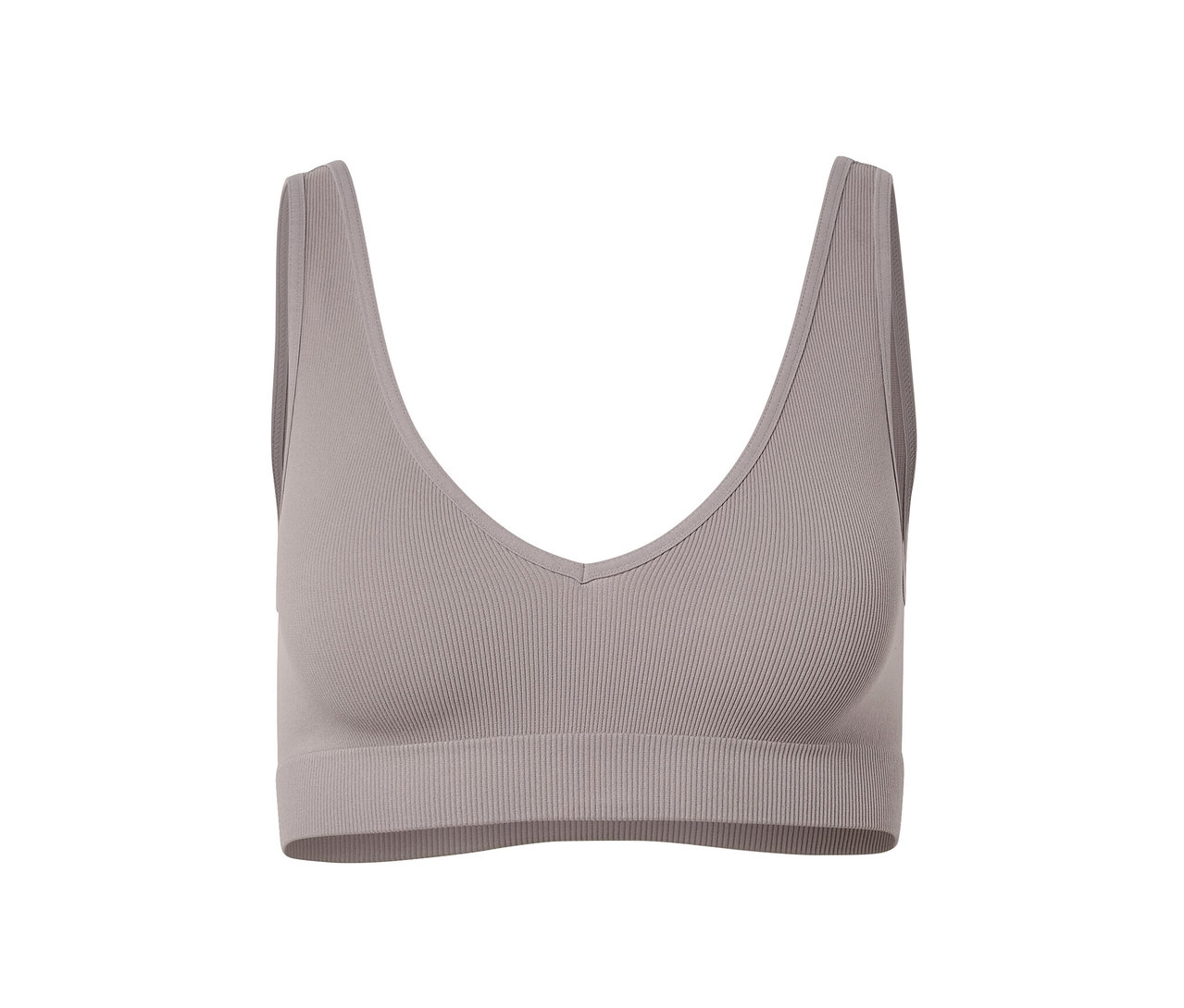 Detailaufnahme eines grauen Seamless-Bustiers.