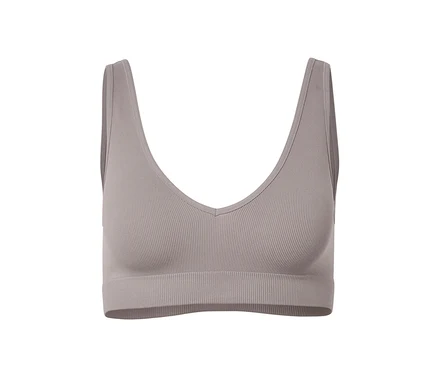 Detailaufnahme eines grauen Seamless-Bustiers.