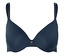 Marineblauer BH mit schmalen Trägern und kleinem Zierdetail in der Mitte.