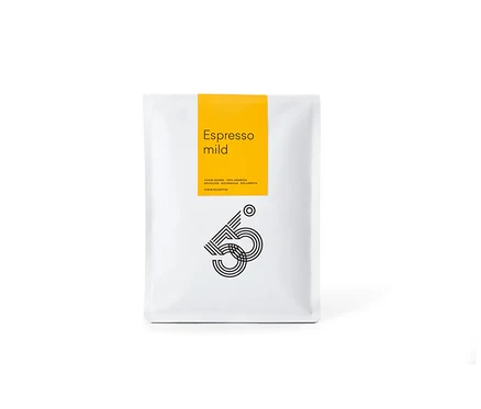 Verpackung von 55 Degrees - Espresso mild - 1 kg Ganze Bohne.