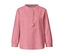 Rosafarbene Street One Cordbluse mit Rüschenkragen und Knopfleiste.