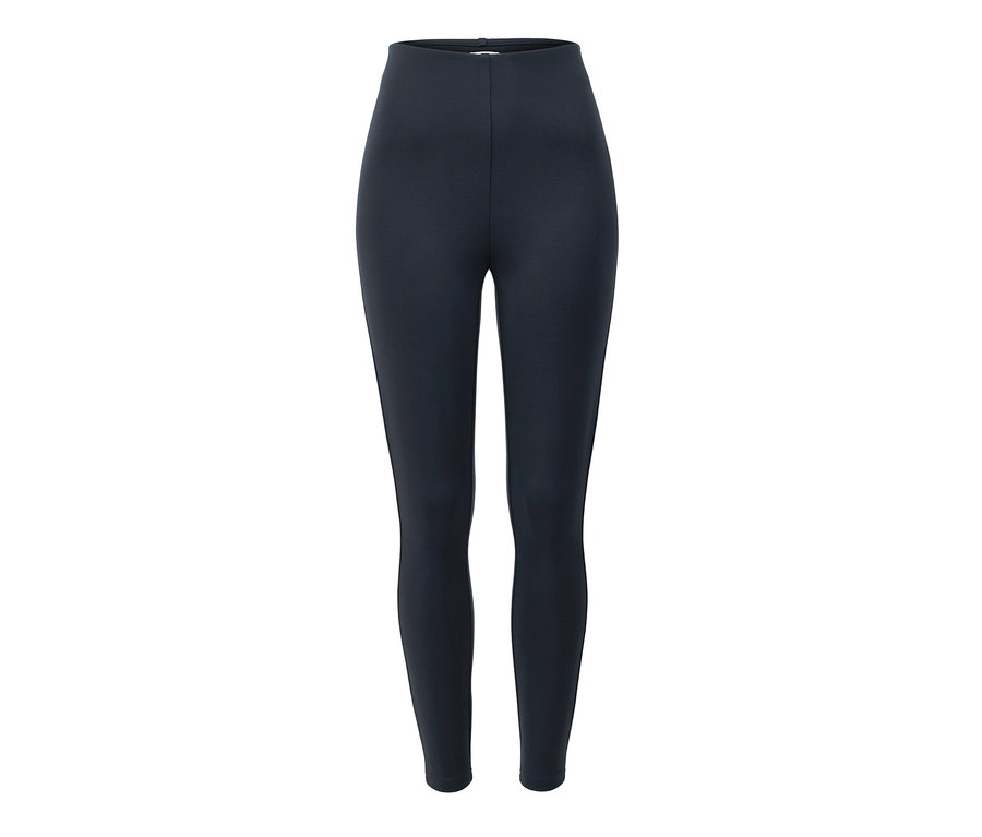 Dunkelblaue Basic-Leggings aus Heavy-Jersey auf weißem Hintergrund.