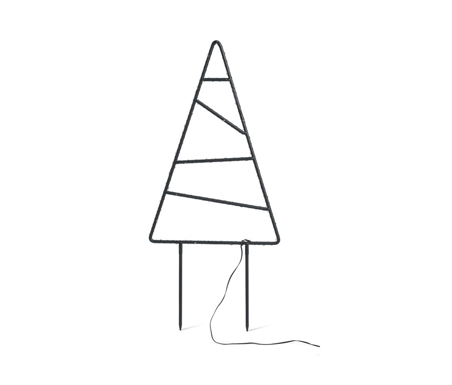 Kleine LED-Outdoor-Tanne aus Metall.