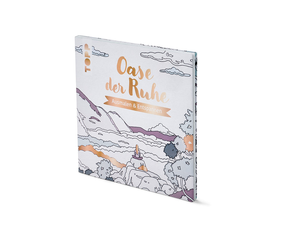 Illustriertes Buch »Oase der Ruhe – ausmalen und entspannen«.