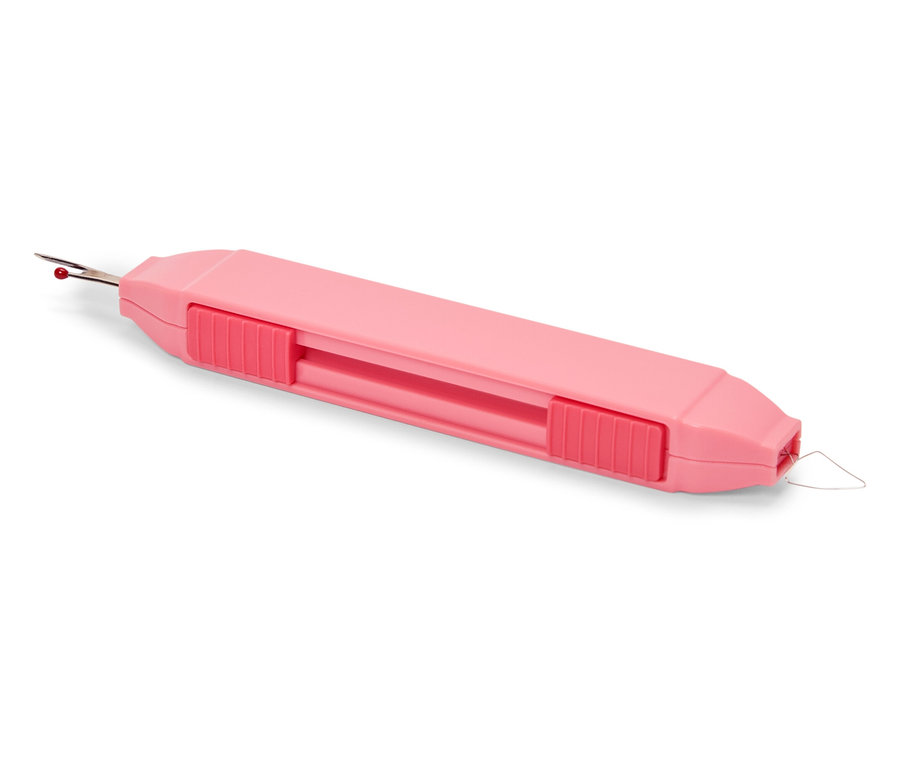 Ein rosafarbenes 2-in-1-Nähhilfe.
