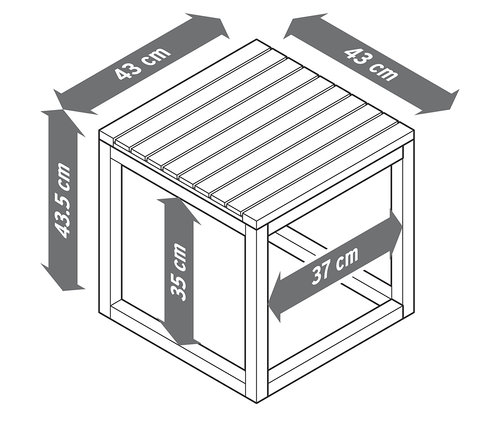 Abmessungen des 2er-Sets Bestelltische »Lenja« sind 43 cm x 43 cm x 43,5 cm.