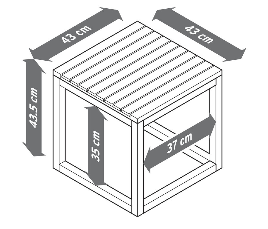 Abmessungen des 2er-Sets Bestelltische »Lenja« sind 43 cm x 43 cm x 43,5 cm.