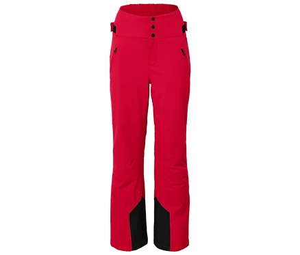 Rote Skihose mit schwarzen Einsätzen an den Beinenden.