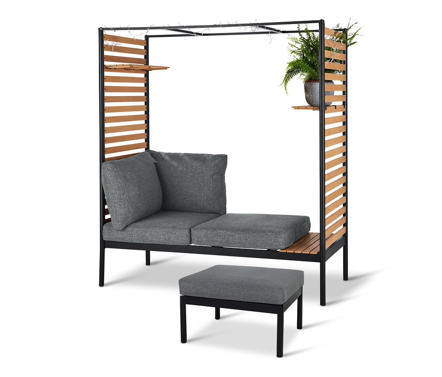 ScanCom Outdoor-Lounge mit Fußhocker, anthrazit.