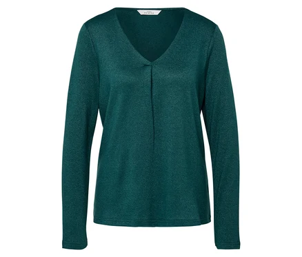 Glitzerndes Blusenshirt, petrol.