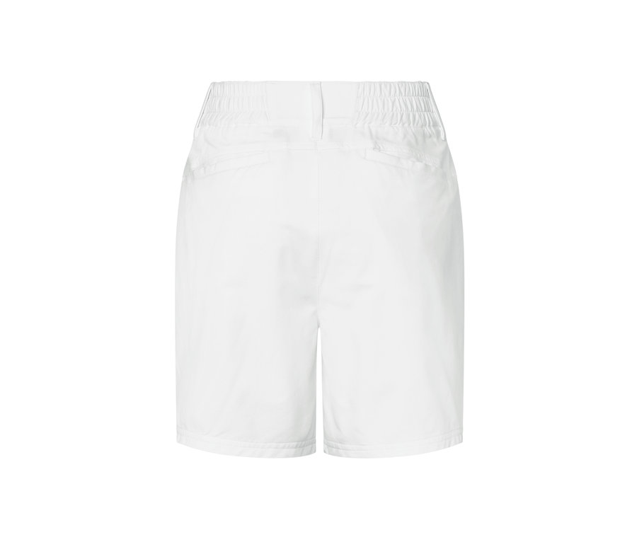 Rückansicht der weißen Softshell-Funktionsshorts.