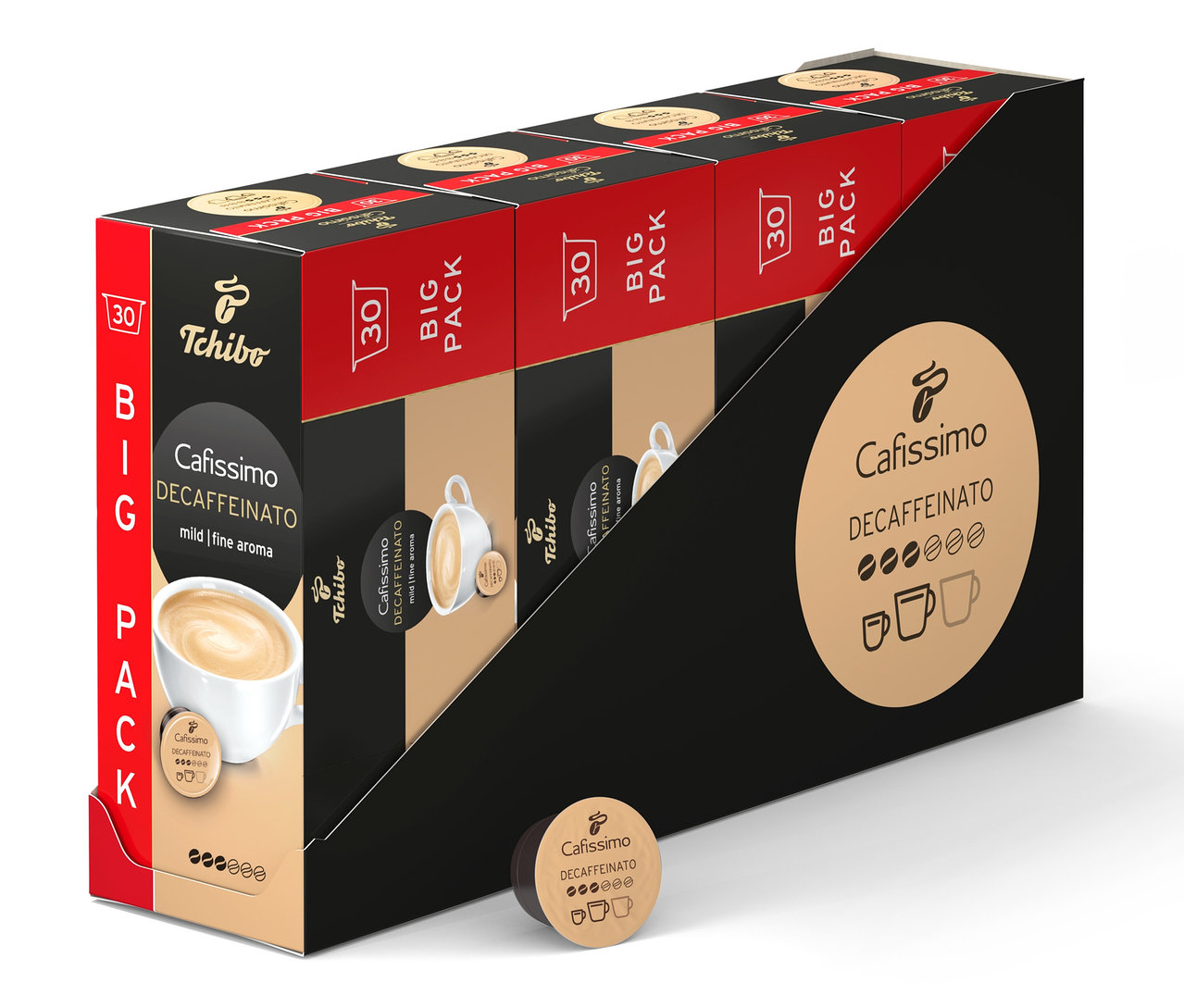 Packung Cafissimo Decaffeinato - entkoffeiniert - 120 Kapseln.
