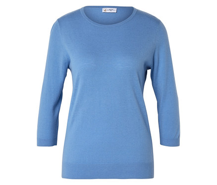 Feinstrickpullover mit Seide, blau