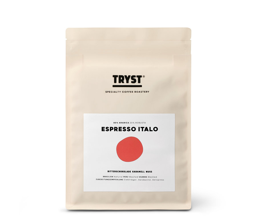 Eine Packung TRYST - Espresso Italo - 250 g Ganze Bohne.