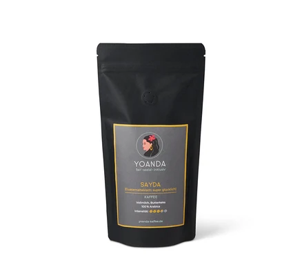 Schwarze Packung Yoanda - Sayda Filterkaffee - 250 g Ganze Bohne.