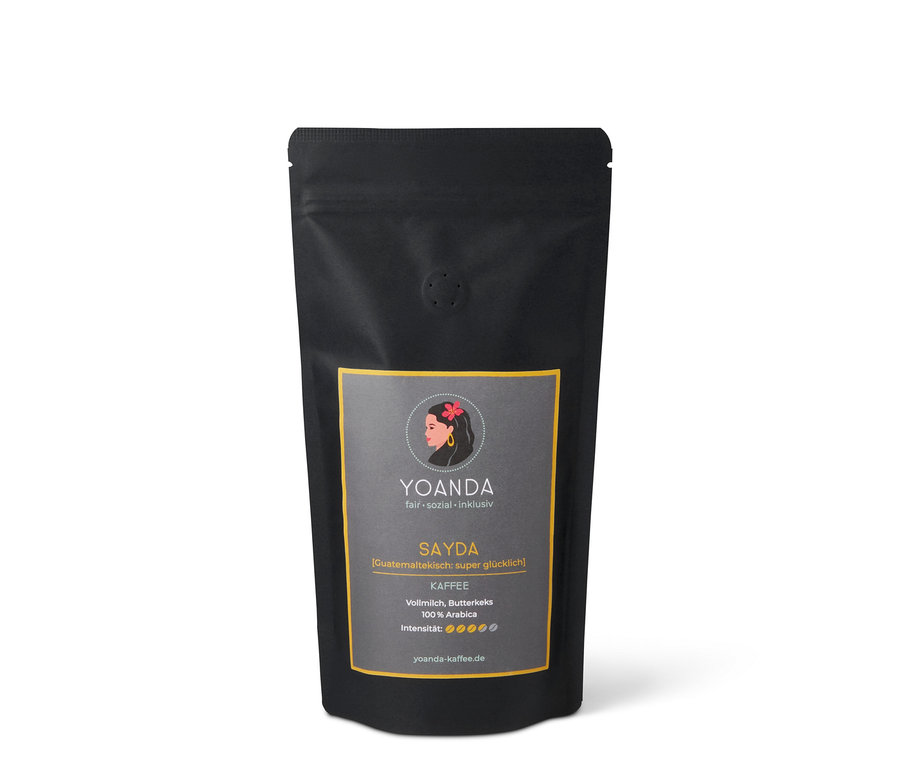 Schwarze Packung Yoanda - Sayda Filterkaffee - 250 g Ganze Bohne.