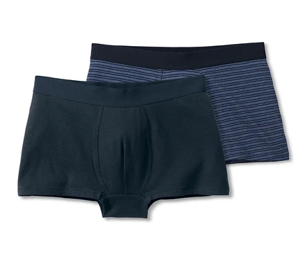 Zwei Slipboxer, eine dunkelblau, eine blau gestreift.
