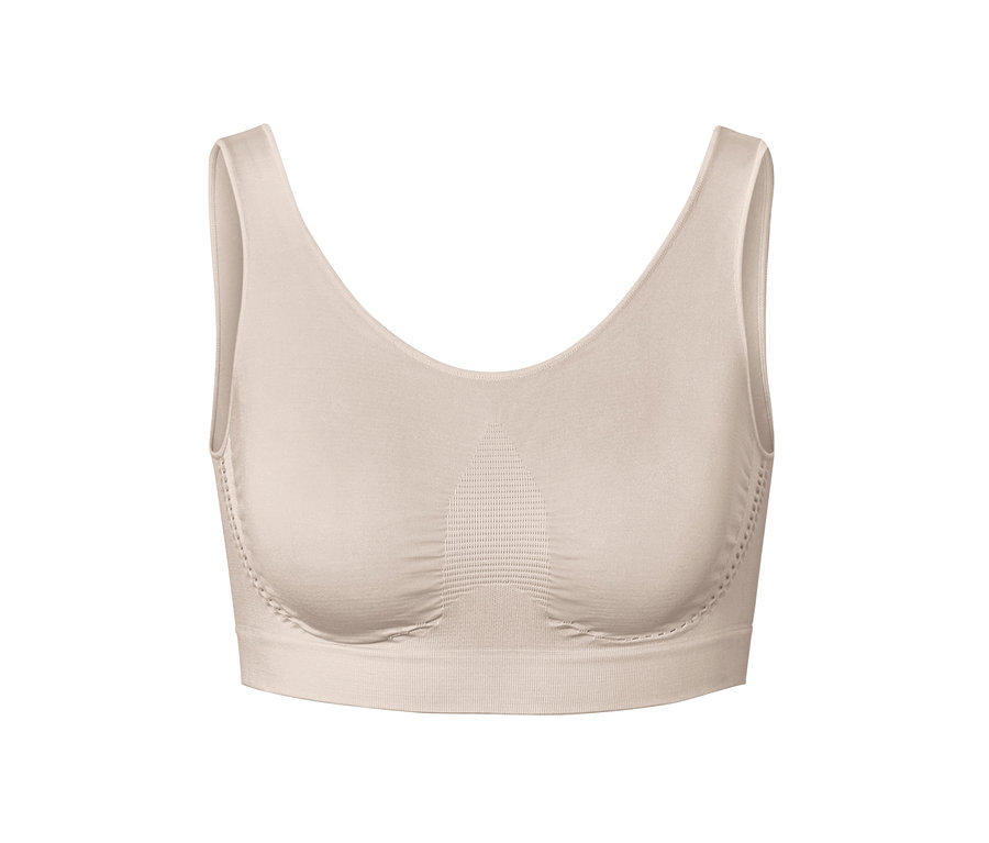 Ein cremefarbenes Seamless-Bustier.