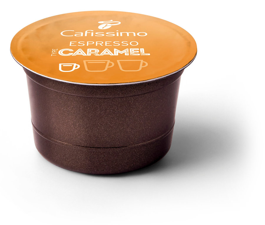 Eine Cafissimo Flavoured Edition – Espresso Caramel Kapsel.