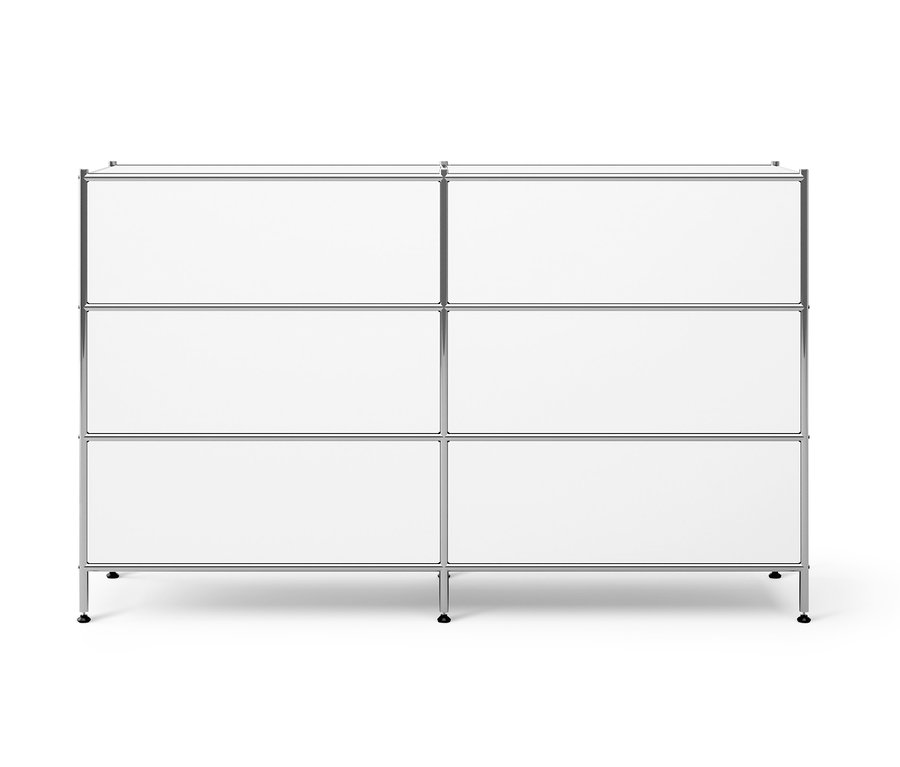 Weisse Kommode Metall »CN3« mit 6 Schubladen.