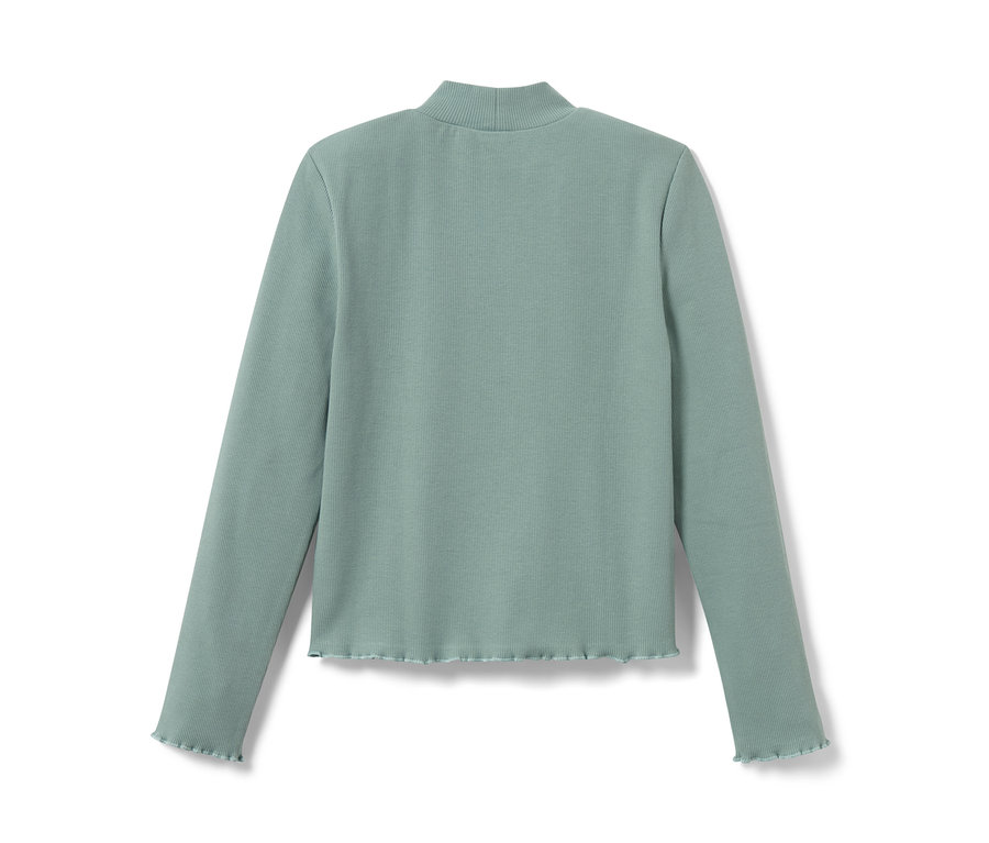 Grünes Kinder-Langarmshirt.