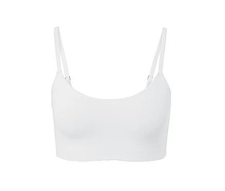Weißes Seamless-Bustier mit Spitze.