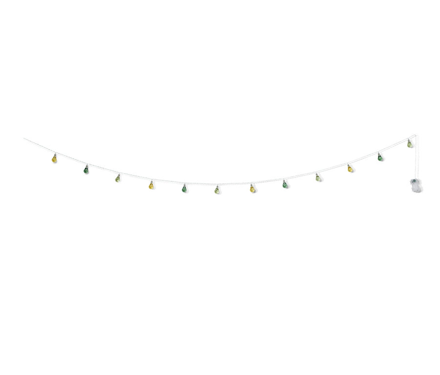 LED-Lichterkette »Glühbirnen« mit gelben und grünen Glühbirnen.
