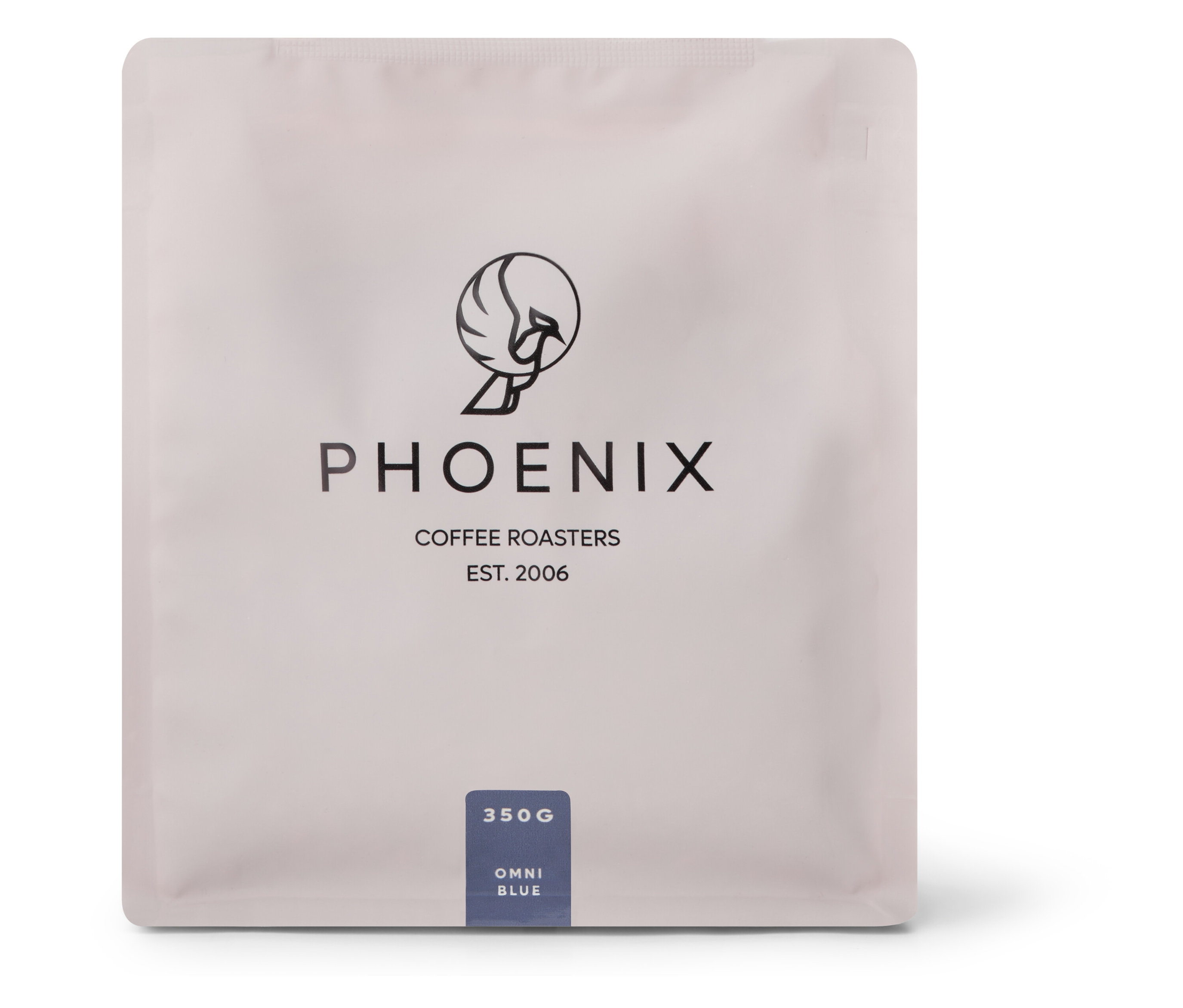 Weiße Packung Phoenix - Blue Omni-Roast - 350 g Ganze Bohne.