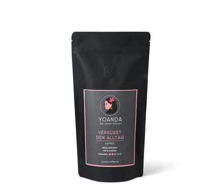 Eine Packung Yoanda - Versüßt den Alltag Filterkaffee - 250 g Ganze Bohne.