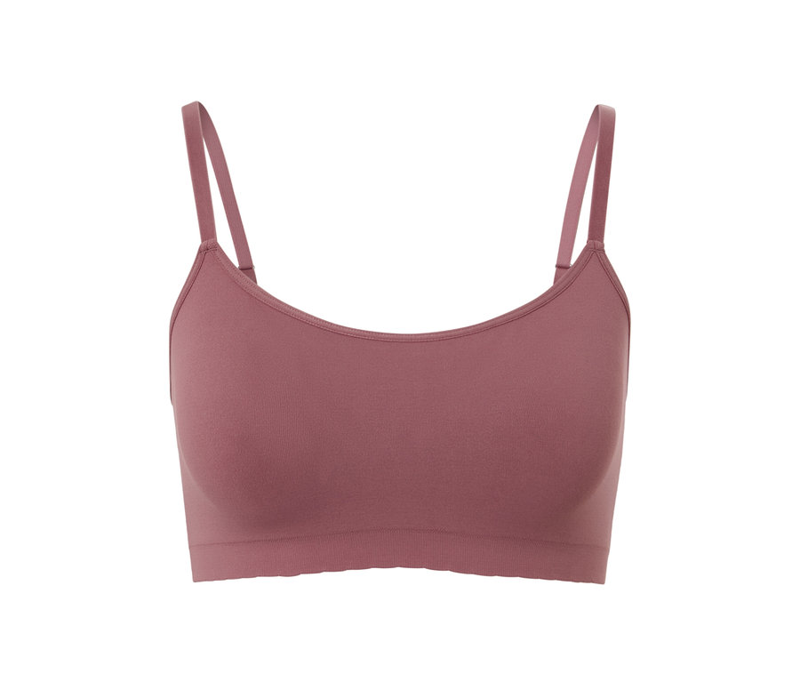 Braunes Seamless-Bustier mit Spitze.