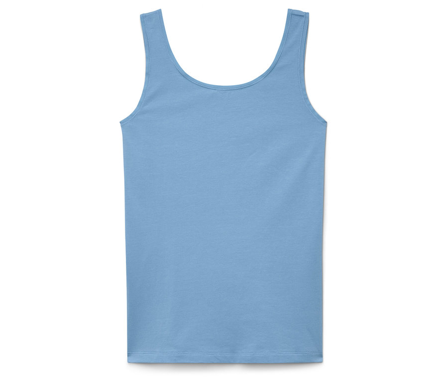 Blaues Baumwoll-Tanktop.