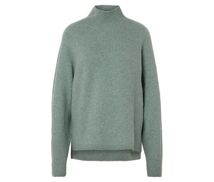 Soufflé-Yarn-Grobstrickpullover, salbei