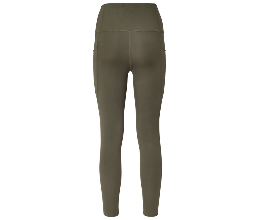 Hosen in Khaki-Farbe, von hinten fotografiert.