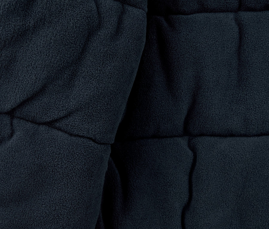 Detailansicht einer Thermojacke im Colorblocking-Design.