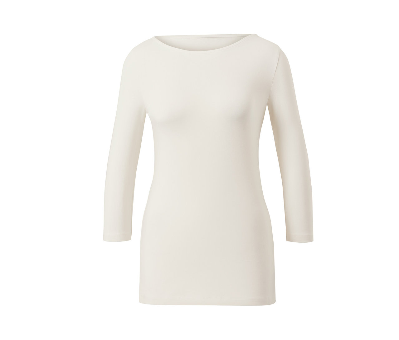 Weißes Shirt mit 3/4-Arm.