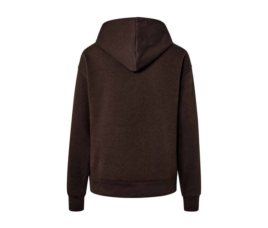 Dunkelbrauner Hoodie von hinten.