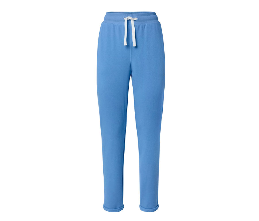 Hellblaue Sweatpants mit Kordelzug in der Taille.